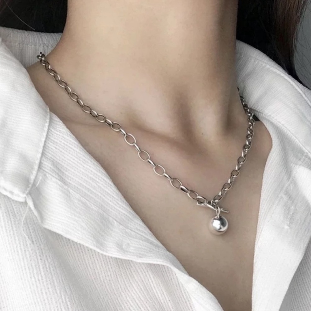 “18” ROUND BEAD 925 STERLING SILVER NECKLACE, NICE NECKLACE, CUTE NECKLACE - Picture 2 of 6